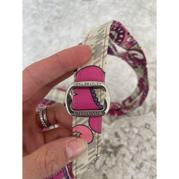 Vera Bradley Crossbody Purse in Paisley Meets Plaid Shoulder Bag Pink, Gray EUC - Picture 8 of 8